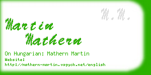 martin mathern business card